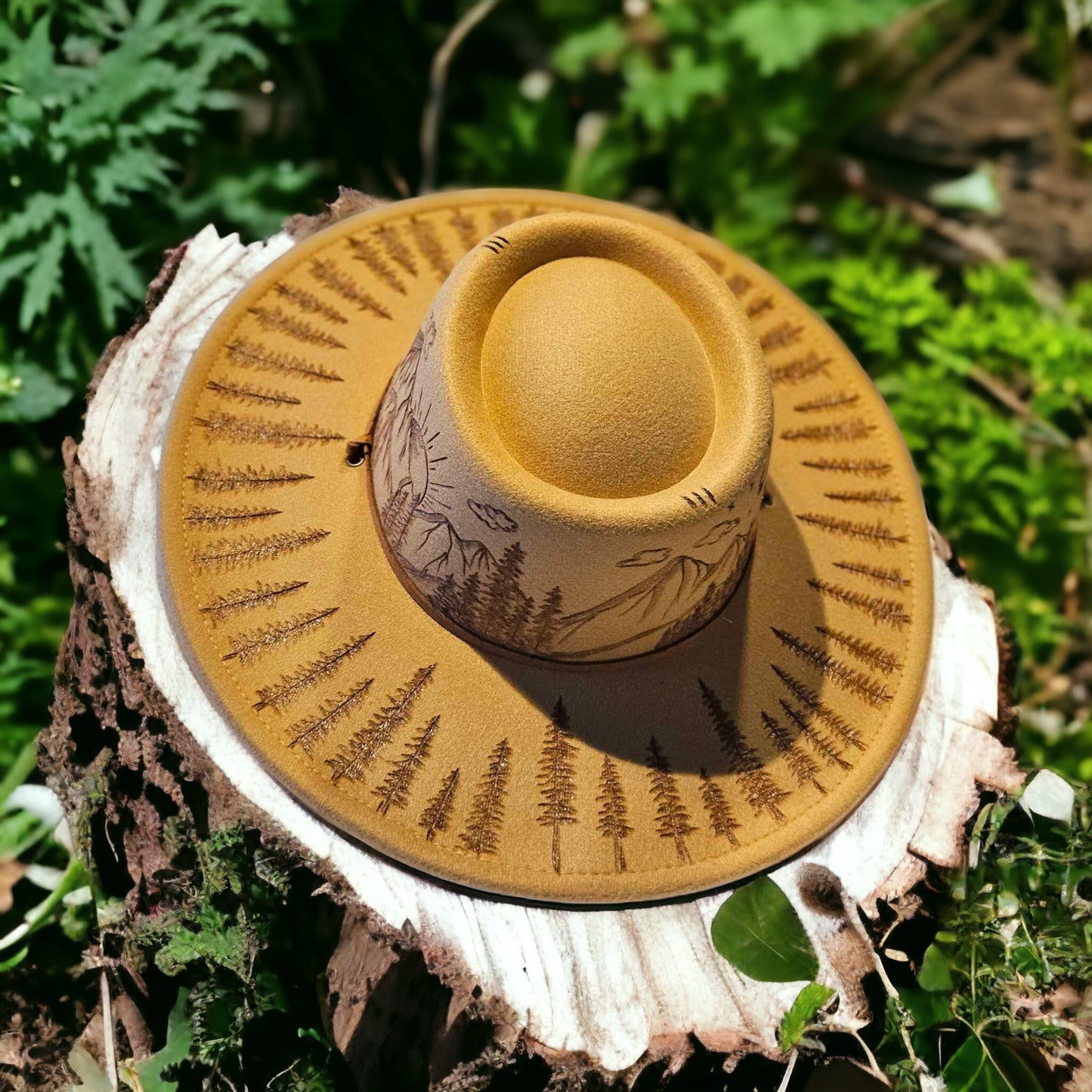 Northern Forest - Burned Wide Brim Bolero Style Hat