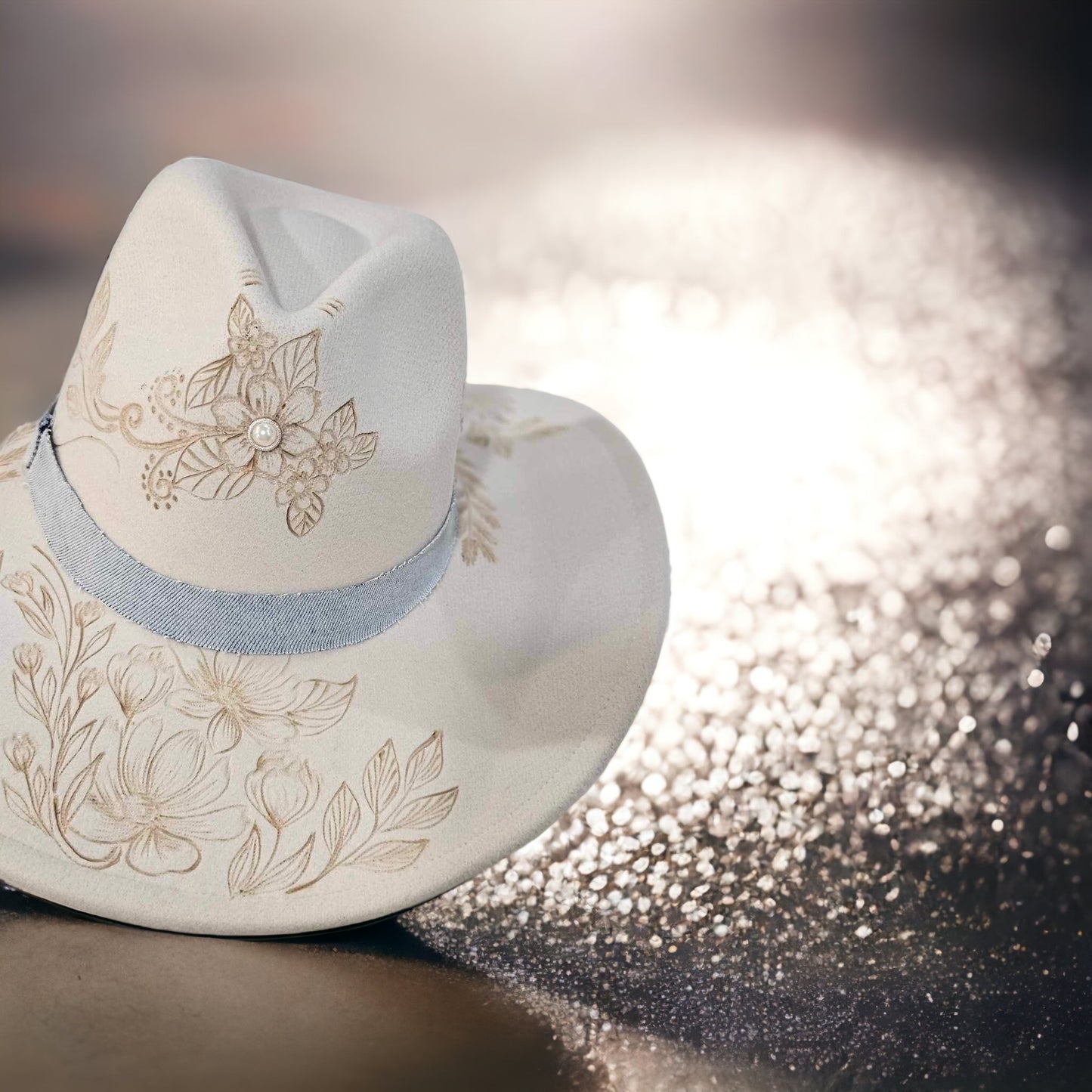Pearlina - Burned Cowboy Style Hat
