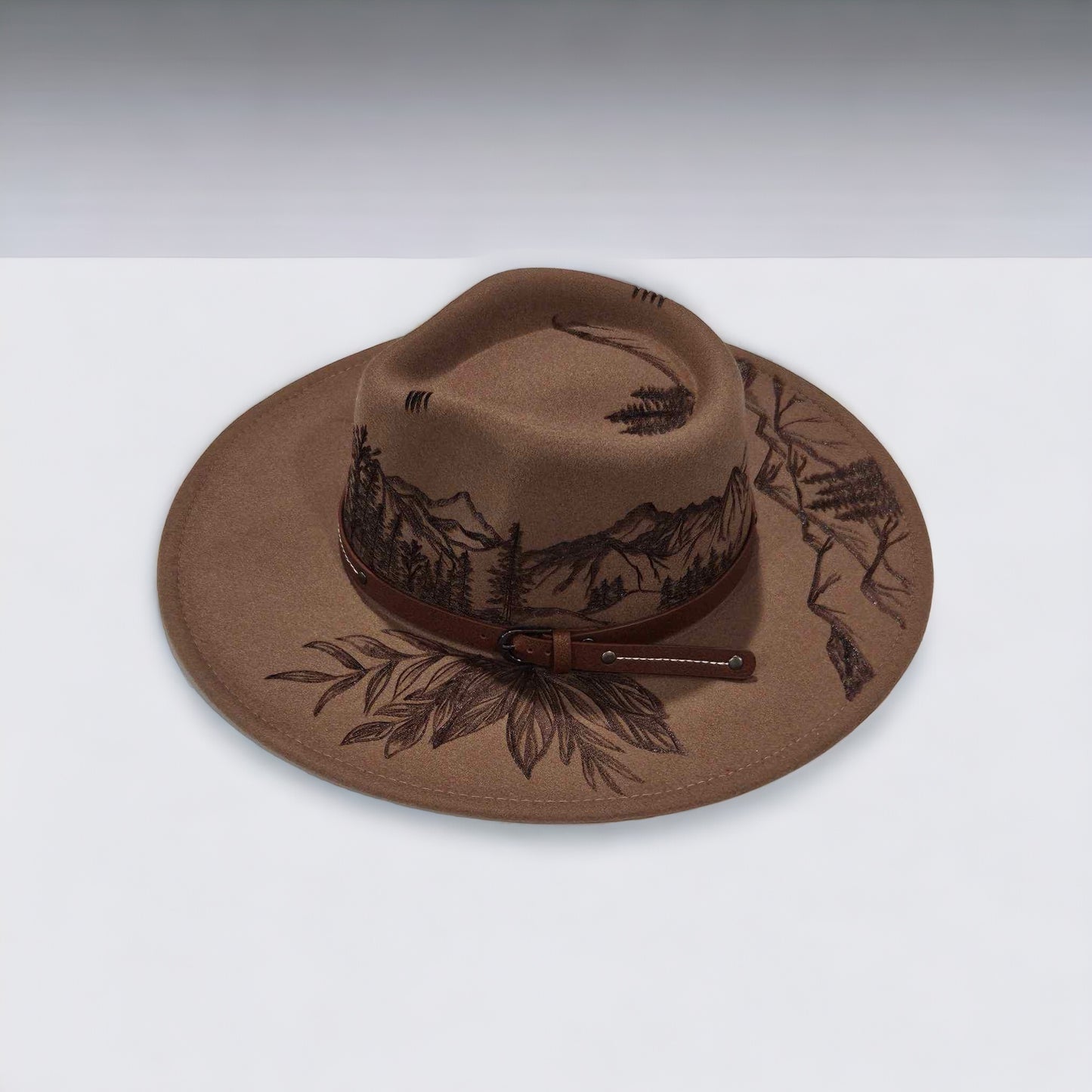 Harlow- Burned Brown Rancher Style Hat
