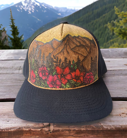 Daydream - Pyrography Burned & Hand-Painted Cork Trucker Hat