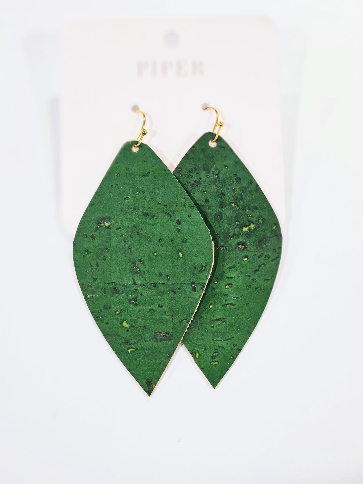 Cork Earrings - Leaf Style