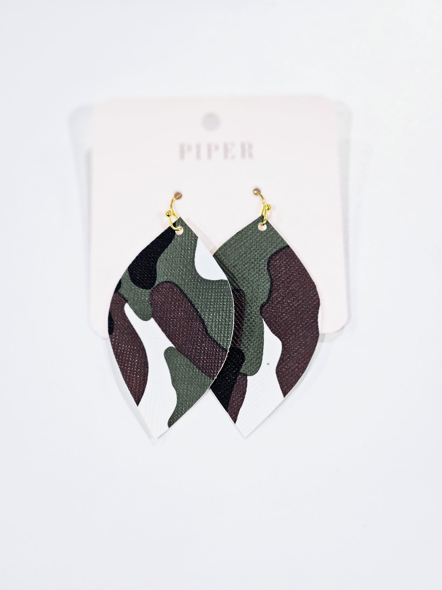 Cork Earrings - Leaf Style