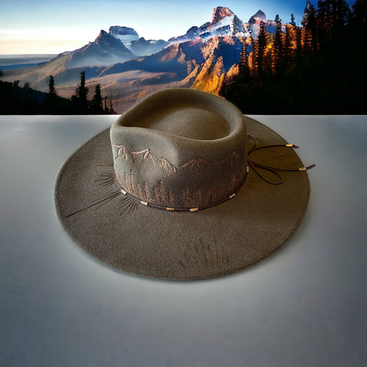 Cordillera- 100% Wool Burned Rancher Style Hat