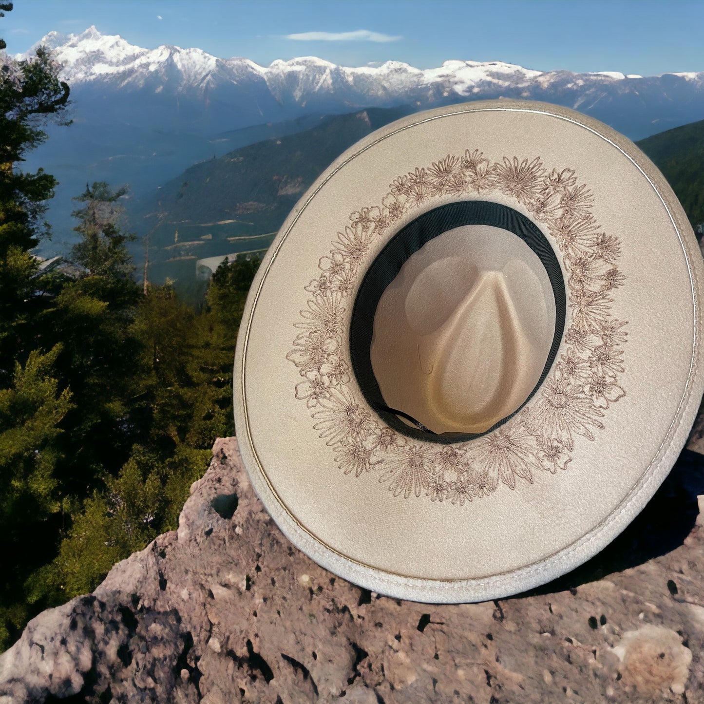 Path to the Peak - Burned Wide Brim Hat