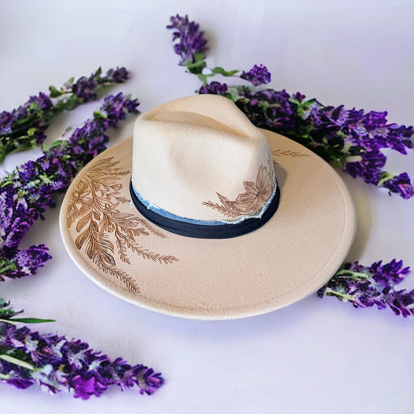 Fleur - Burned Wide Brim Hat