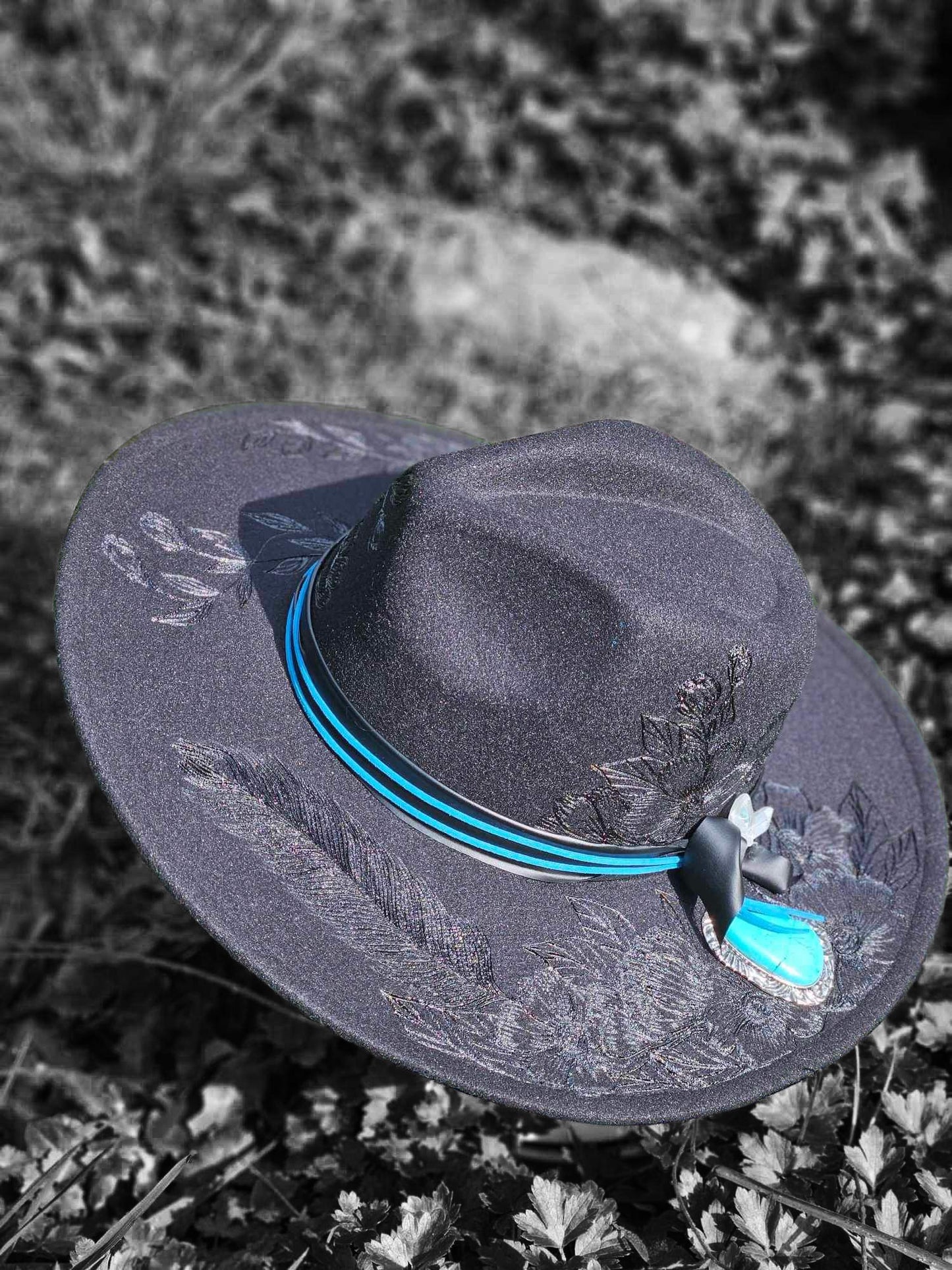 Callaina - Burned Wide Brim Hat