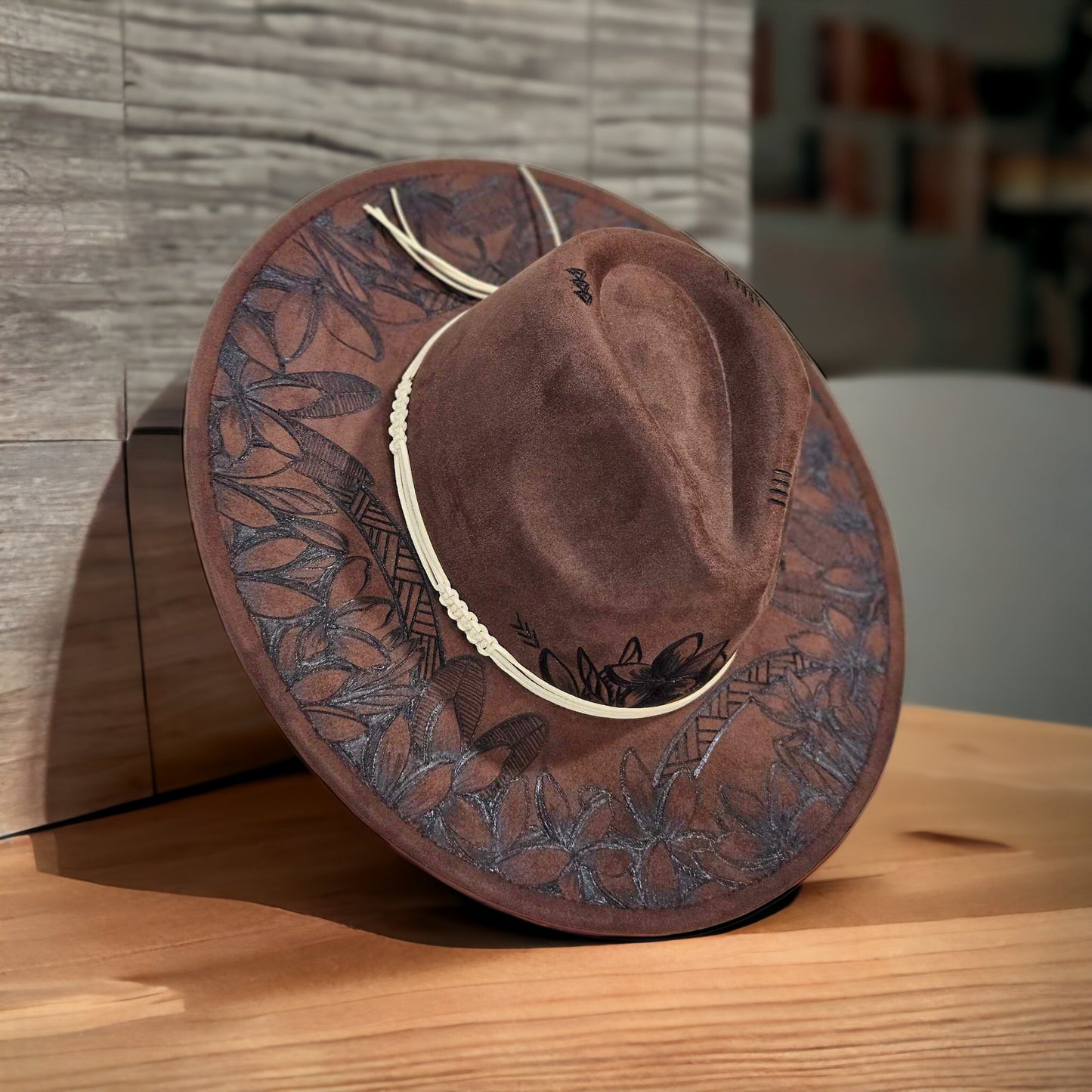 Tribal Blend - Burned Wide Brim Hat