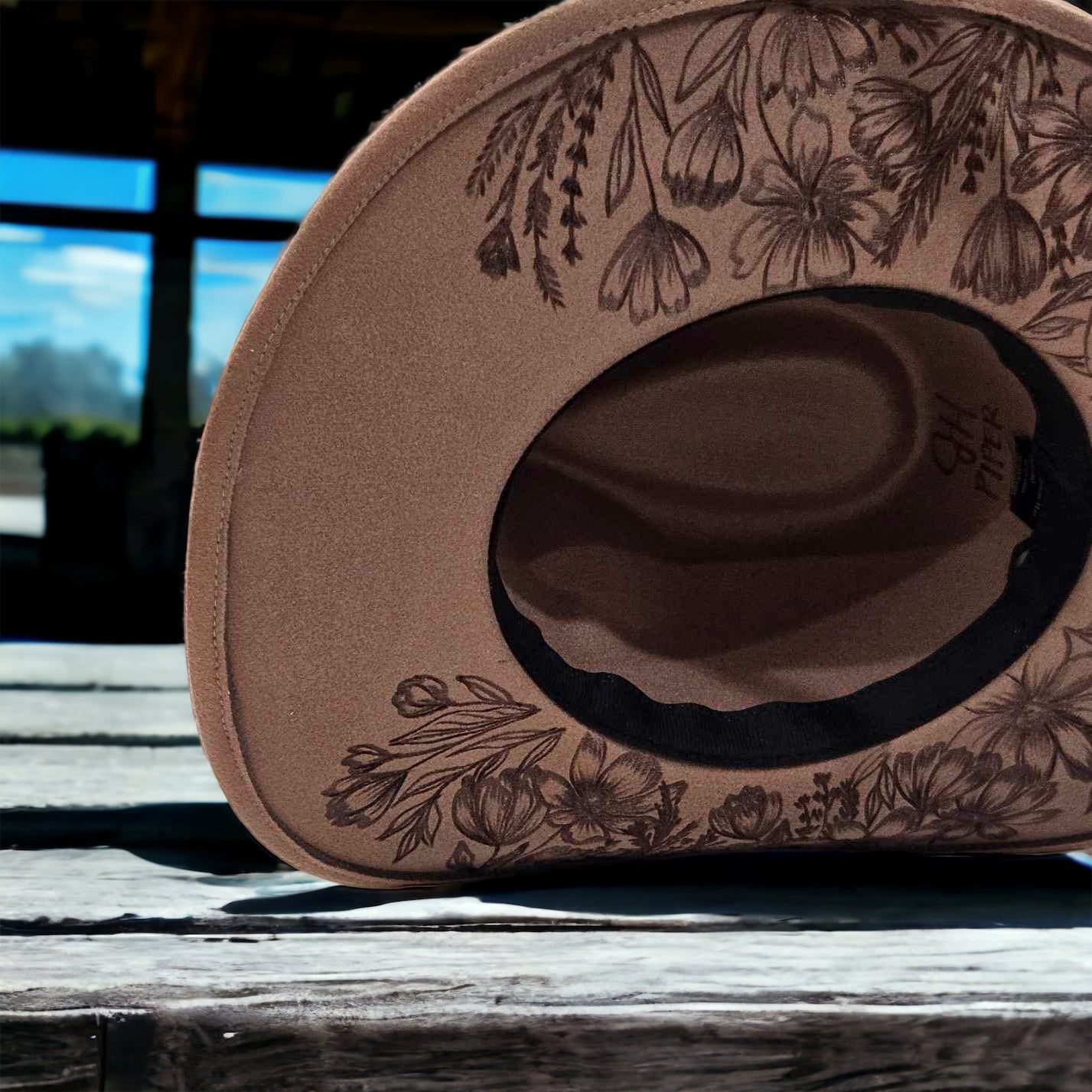 Annie -Burned Cowboy Style Hat