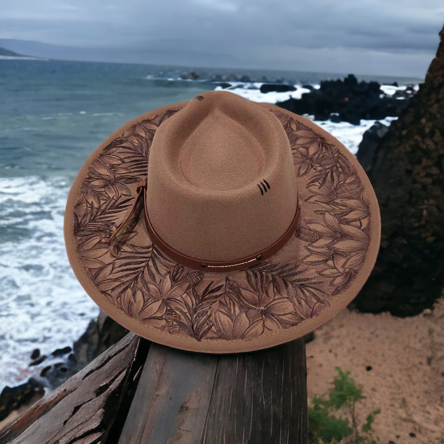Palms - Burned Rancher Style Hat