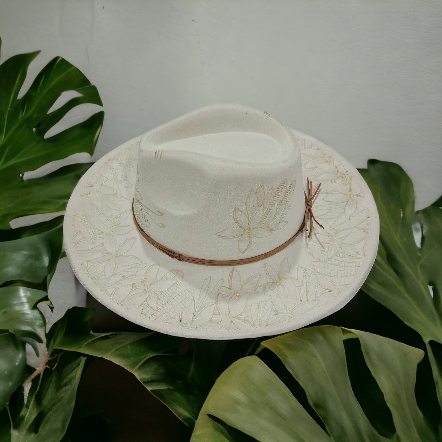 Kea - Ivory Burned Wide Brim Fedora Hat