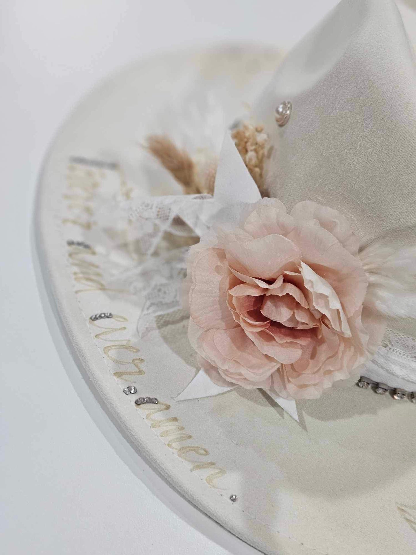 Forever- Bridal Themed Burned Wide Brim Hat