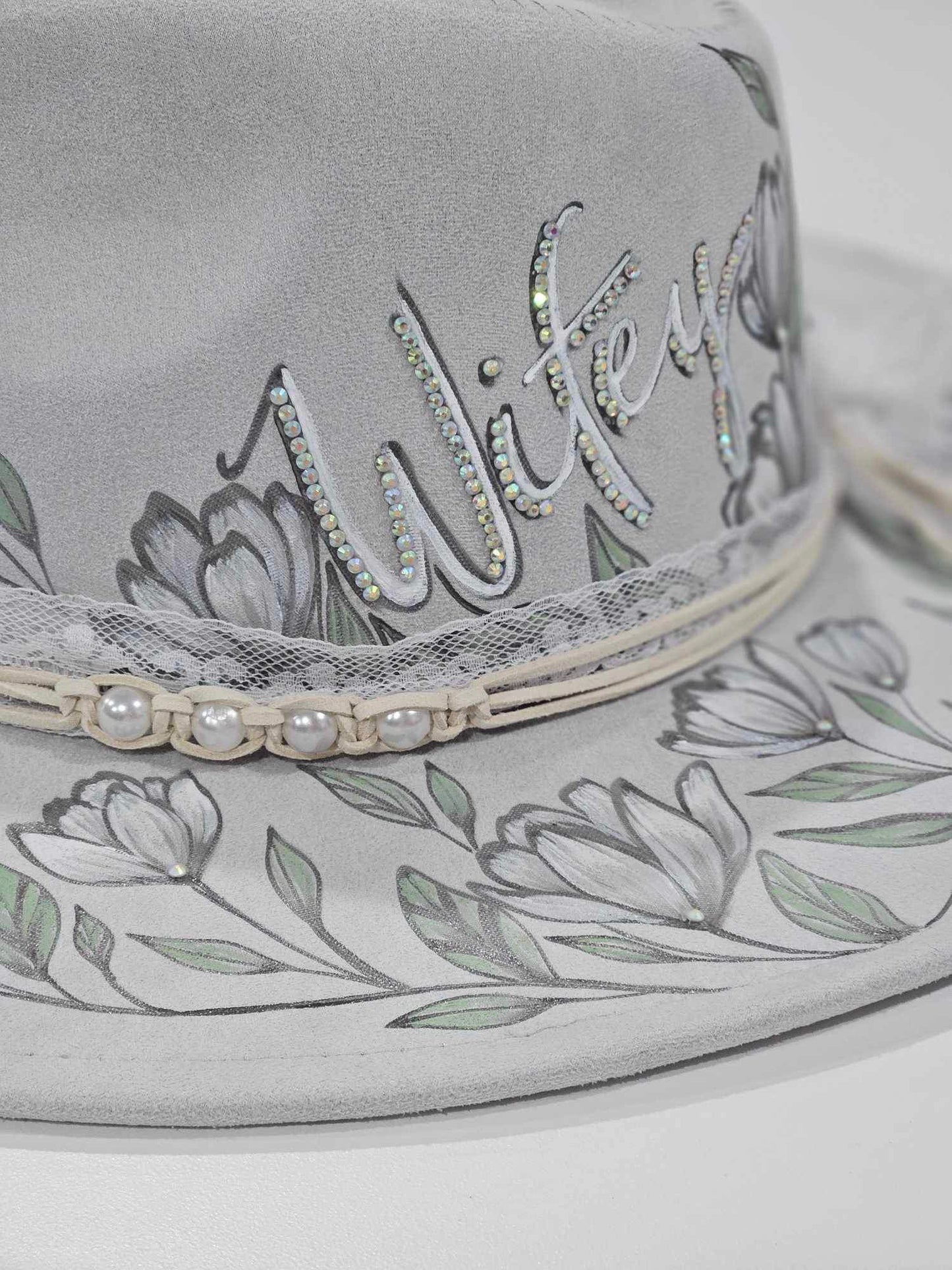 Wifey - Bridal Themed Burned Wide Brim Hat
