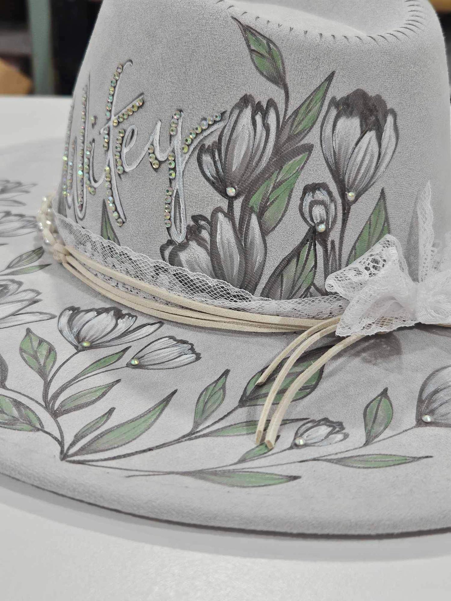 Wifey - Bridal Themed Burned Wide Brim Hat