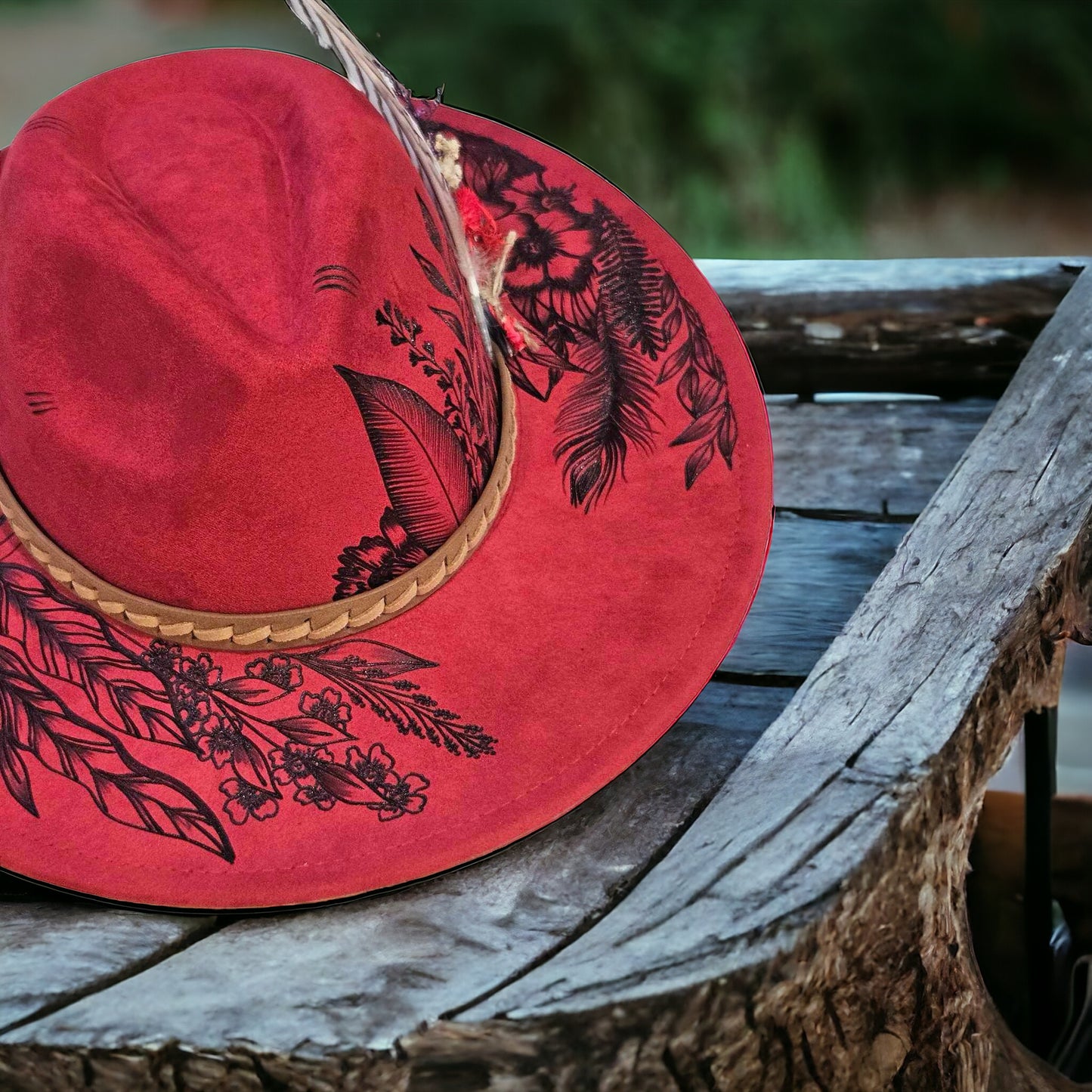 Cherry Petals - Burned Wide Hat