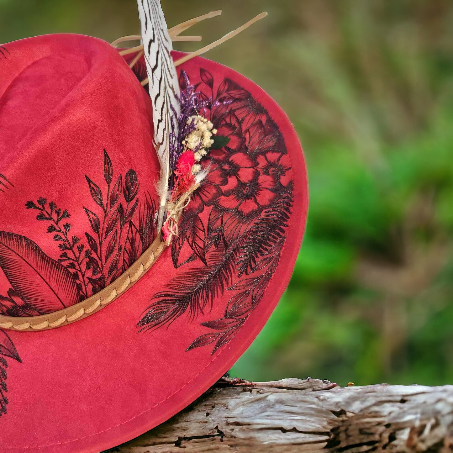 Cherry Petals - Burned Wide Hat