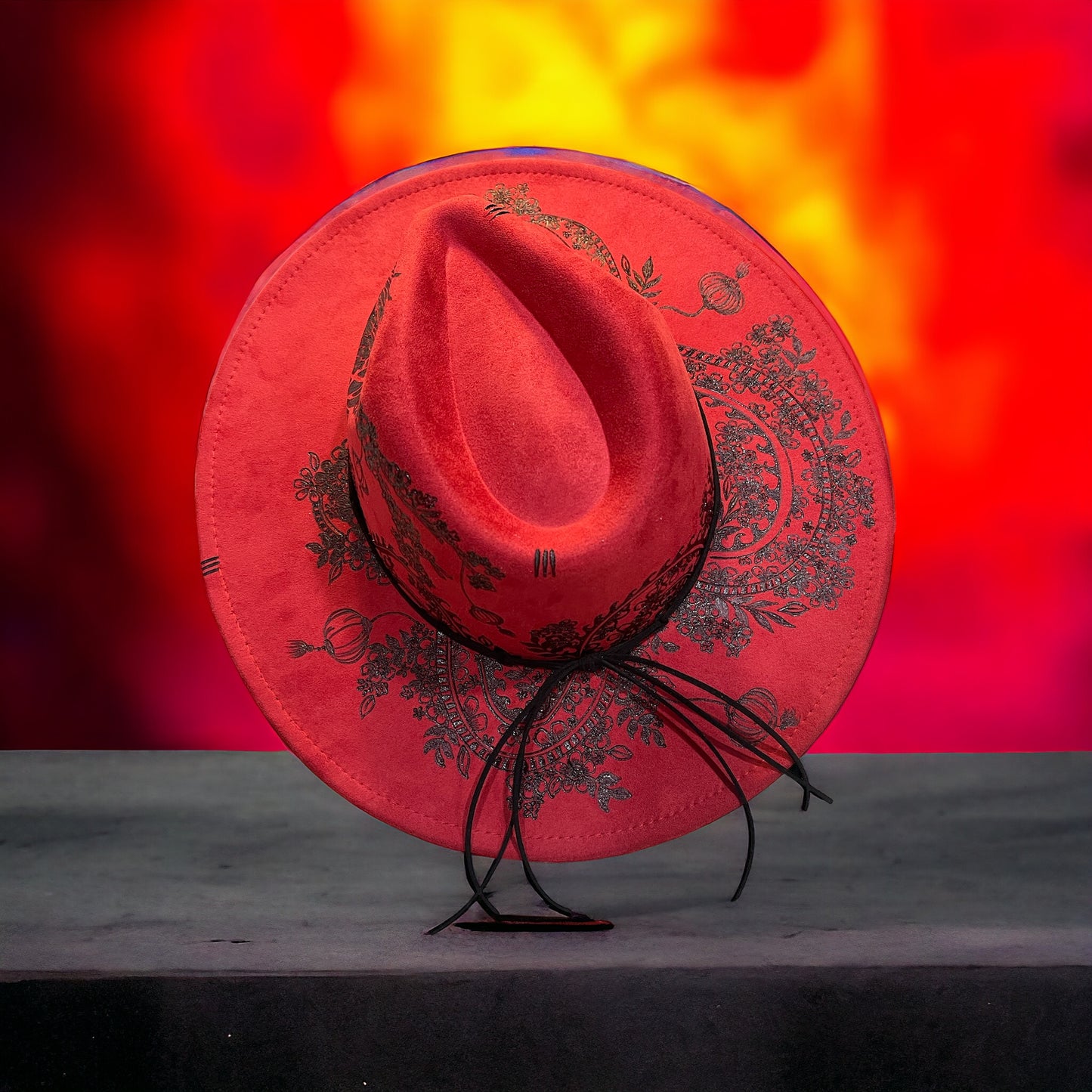 Year of the Dragon- Burned Wide Brim Hat