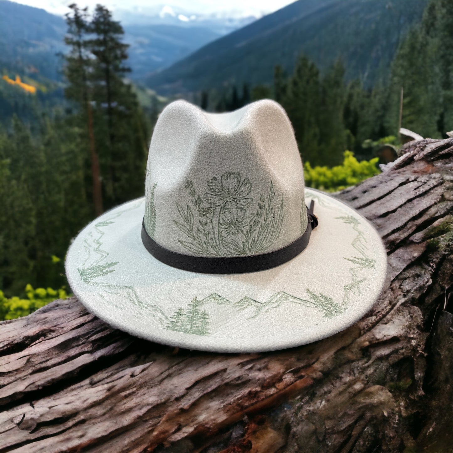 Cascades- Burned Small Brim Hat