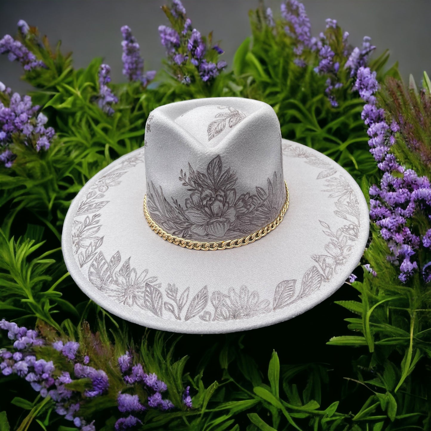 Collective Petals- Burned Rancher Style Hat