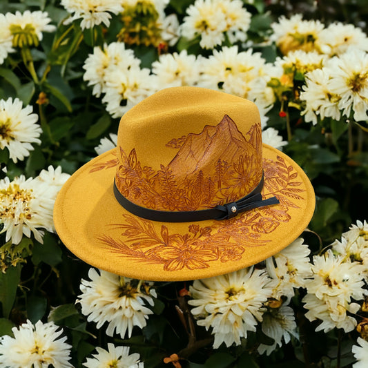 Wild Flowers & Mushrooms- Burned Hat